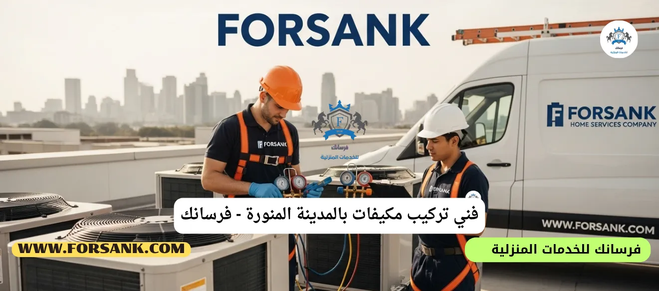 فني تركيب مكيفات سبليت بالمدينة المنورة - التزام بالدقة والمواعيد فني متخصص من فرسانك يستخدم ميزان الماء لضمان تركيب مثالي لمكيف سبليت في المدينة المنورة